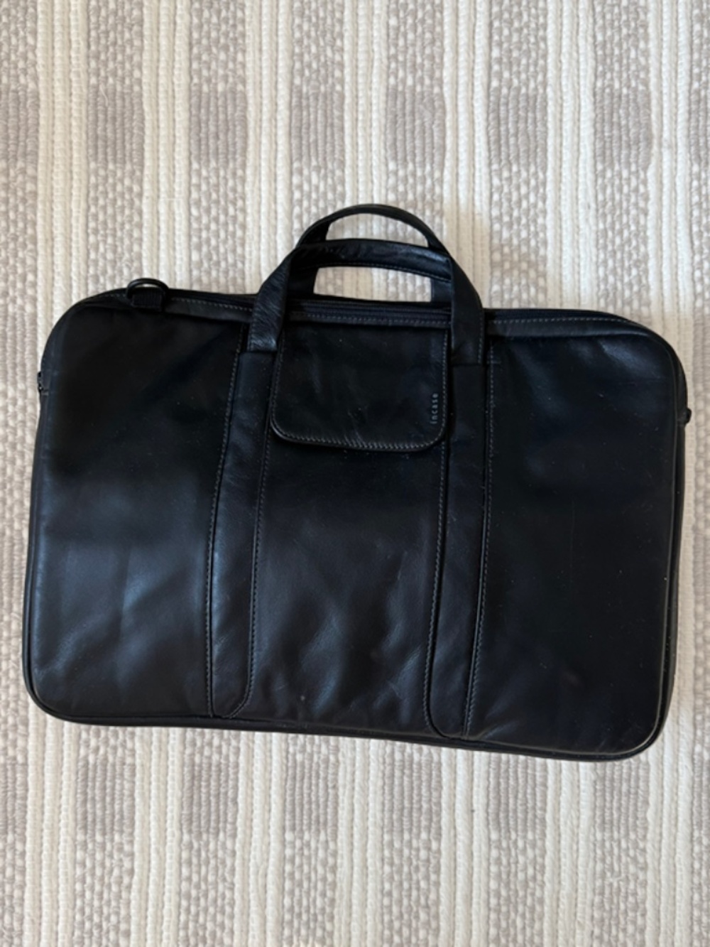 Incase Black Leather Laptop Briefcase